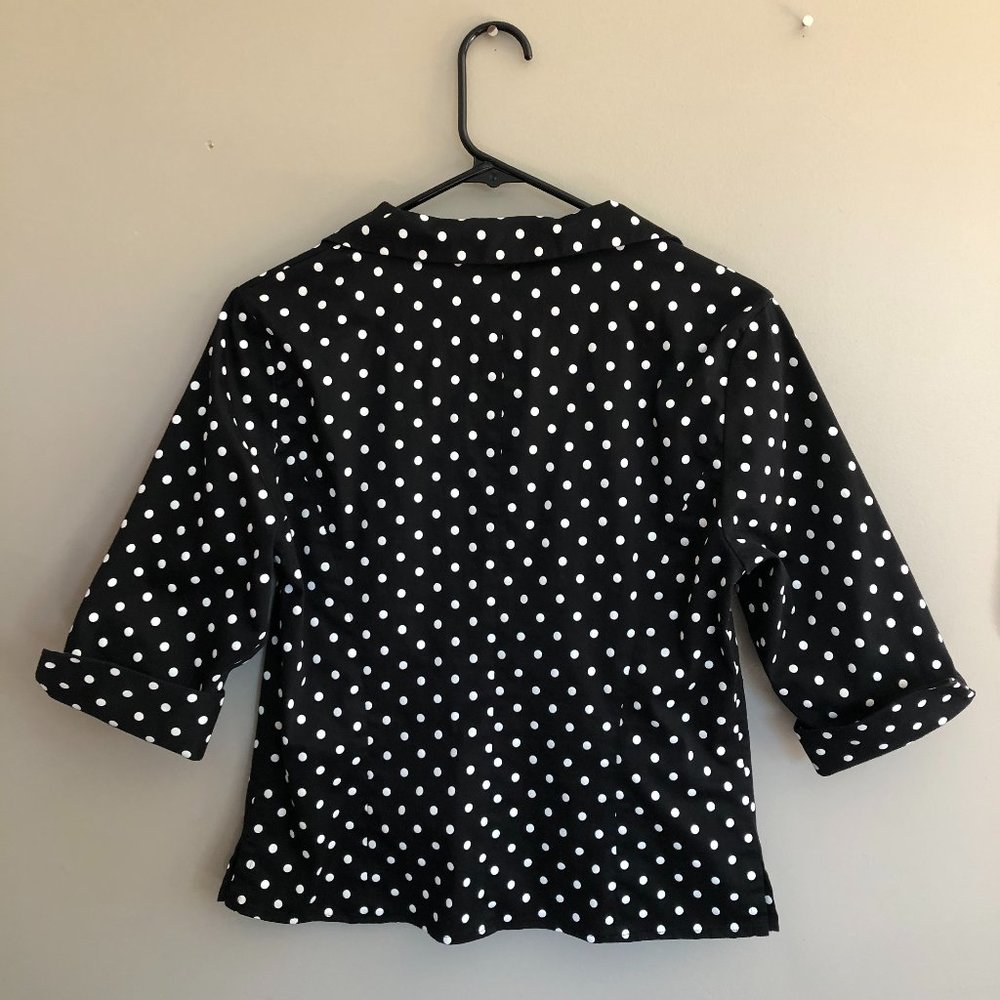 Pendleton Polka Dot Button Down Blouse Shirt Blac… - image 2